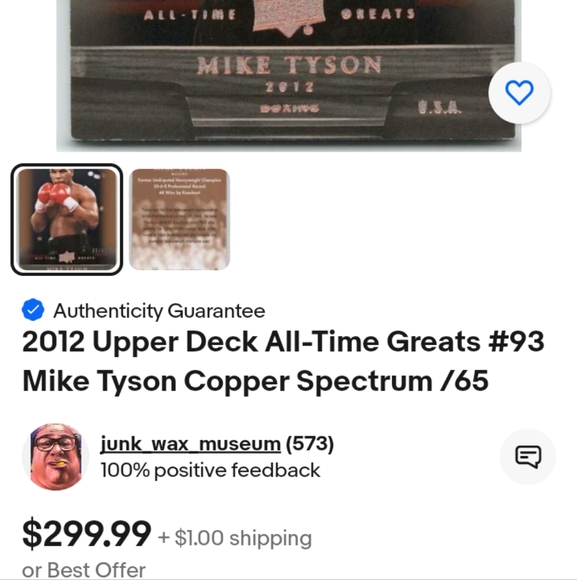 🥊🏆Mike Tyson "Copper Spectrum - 16/65 Insert" Card🏆🥊 - Picture 3 of 6
